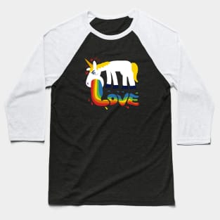 unicorn puking love Baseball T-Shirt